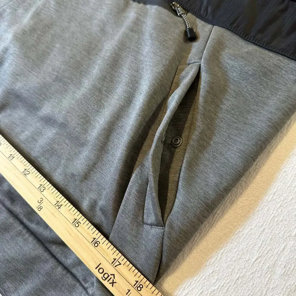 The North Face Mens Small Mountain Athletics 1/4 Zip Hoodie Grey/Black